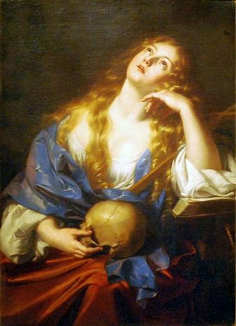 Mary Magdalene (original Greek Μαρία ἡ Μαγδαληνή),[2] or Mary of Magdala and sometimes The Magdalene, is a religious figure in Christianity. Mary Magdalene traveled with Jesus as one of his followers. She was present at Jesus' two most important moments: the crucifixion and the resurrection.[3] Within the four Gospels she is named at least 12 times,[4] more than most of the apostles. Carol Ann Morrow views the Gospel references as describing her as courageous, brave enough to stand by Jesus in his hours of suffering, death and beyond.[5] The Gospel of Luke says seven demons had gone out of her,[Lk. 8:2] and the longer ending of Mark says Jesus had cast seven demons out from her.[Mk. 16:9] The "seven demons" may refer to a complex illness, not to any form of sinfulness.[6] She is most prominent in the narrative of the crucifixion of Jesus, at which she was present, and of the events on the morning after the immediately following sabbath,[3] when, according to all four canonical Gospels,[Matthew 28:1–8] [Mark 16:9–10] [Luke 24:10] [John 20:18] she was either alone or as a member of a group of women the first to testify to the resurrection of Jesus.[7] John 20 and Mark 16:9 specifically name her as the first person to see Jesus after his resurrection.